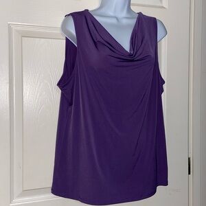 Jaclyn Smith Plus Size Sleeveless Top Draped Neckline
